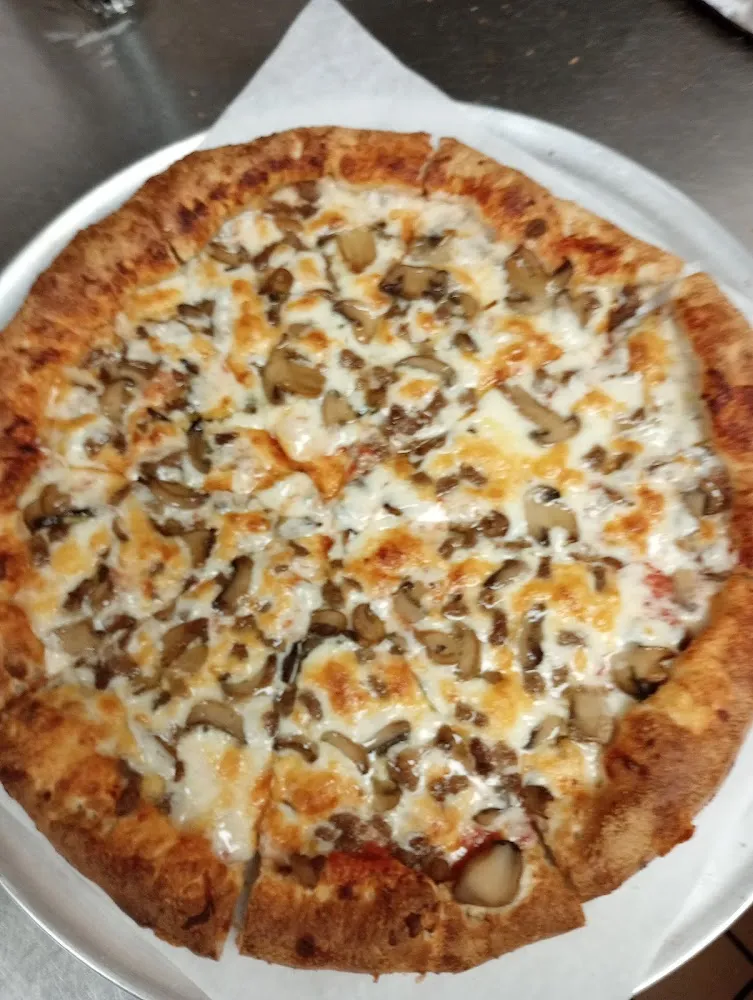 Build Your Own Pizza Mushroom and Hamburger Pizza